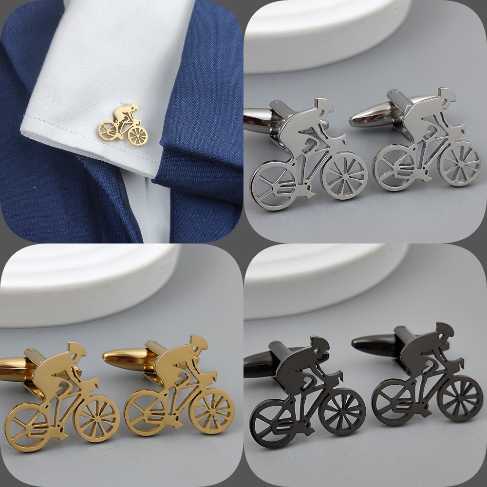 Men Formal Wear With Tie - أزرار أكمام للرجال مطلية بالذهب لمتسابقي