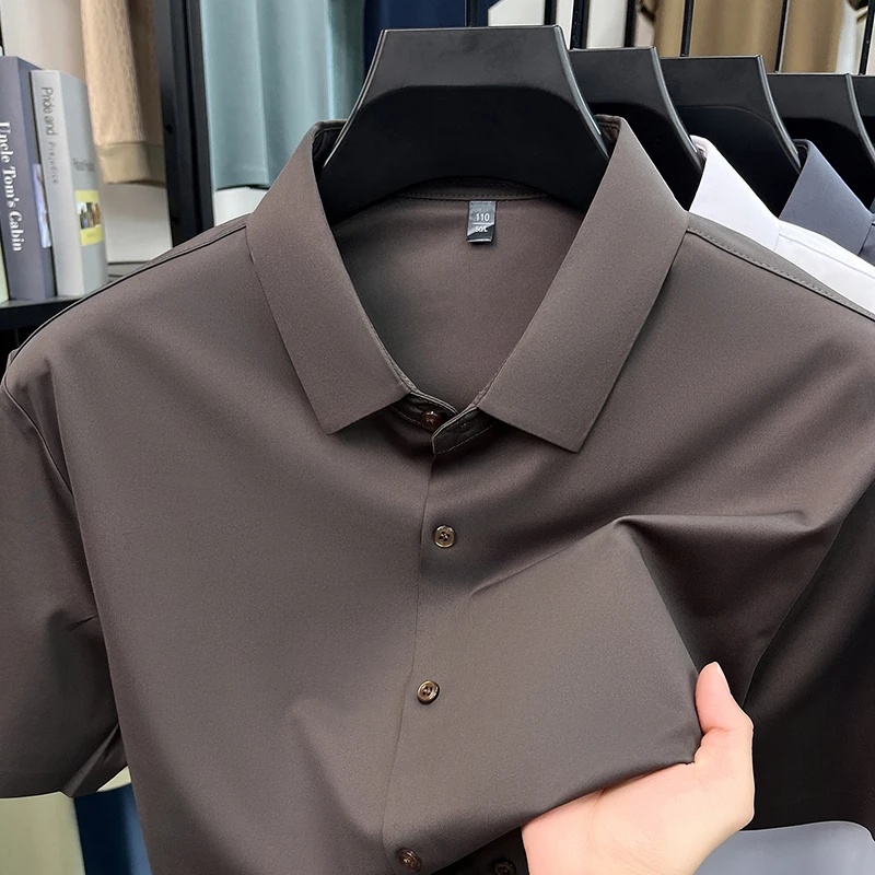 Mens Formal Look - قميص رجالي رسمي بأكمام قصيرة من