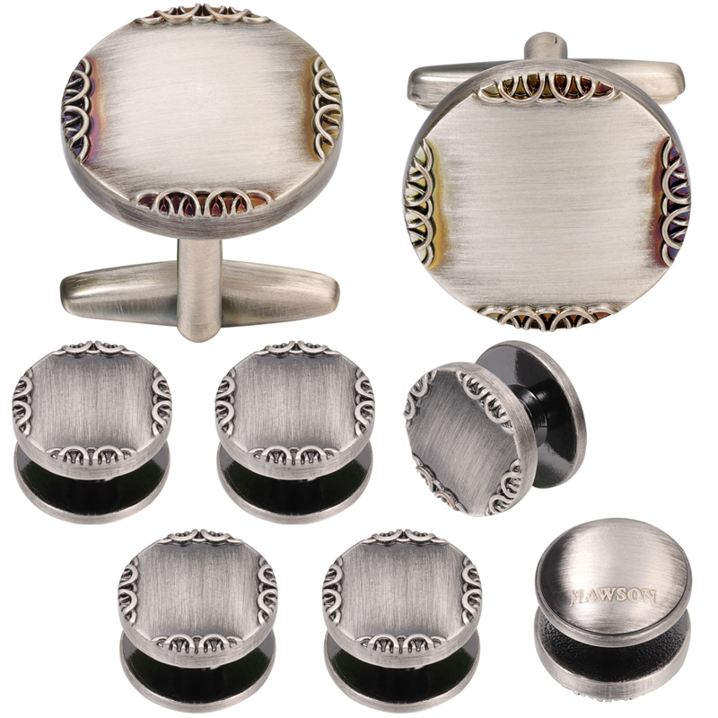 Cufflinks Silver Set - أزرار أكمام جديدة باللون الفضي القديم