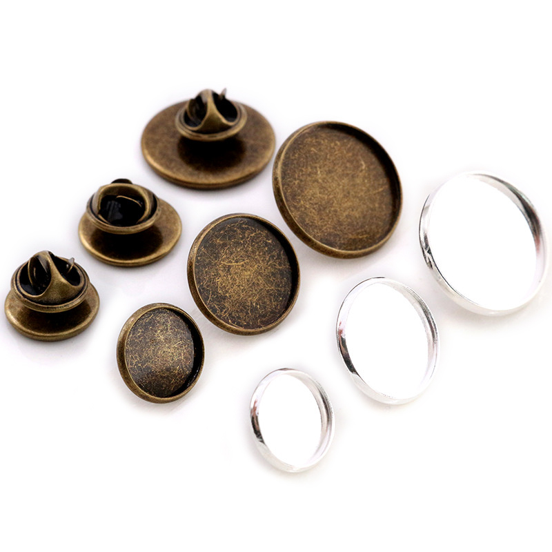Cufflinks Silver Set - 10 قطعة 12-20 مللي متر الداخلية
