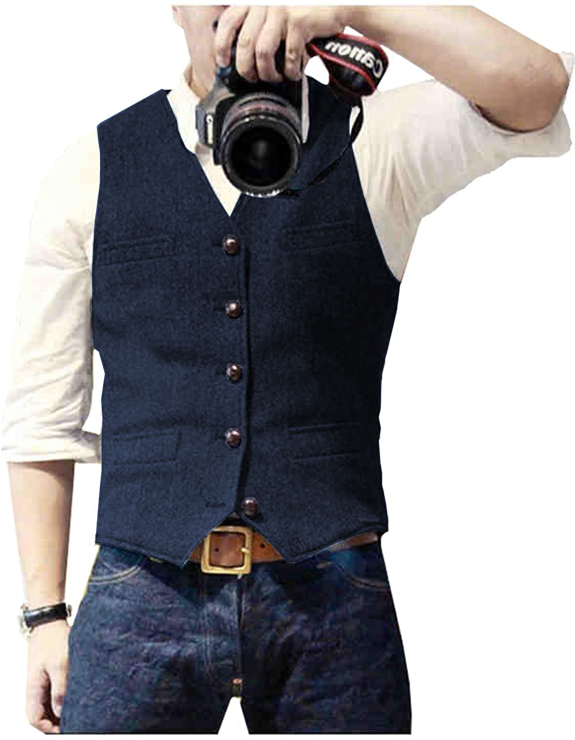 Men Formal Wear Vest - صدرية بدلة رجالية بياقة على شكل