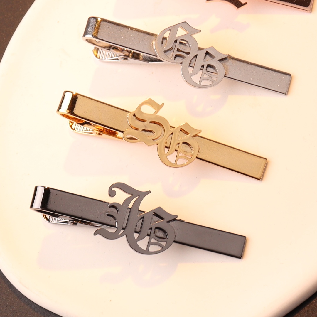 Tie Bar Clip - اسم مخصص الأحرف الأولى التعادل كليب