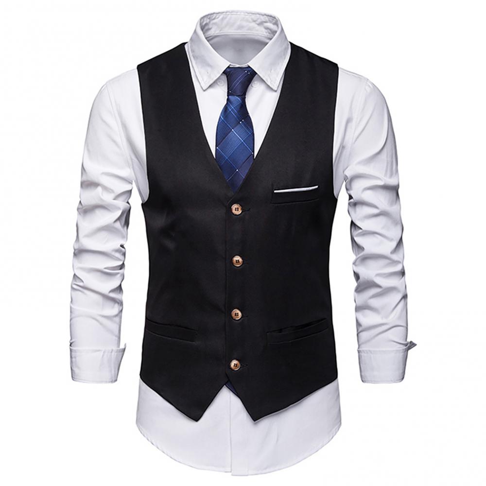 Men Formal Wear Vest - سترات رجالية بقصة ضيقة ، صدرية