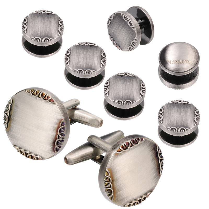 أزرار أكمام جديدة باللون الفضي - مراجعة Cufflinks Silver Set وسعره