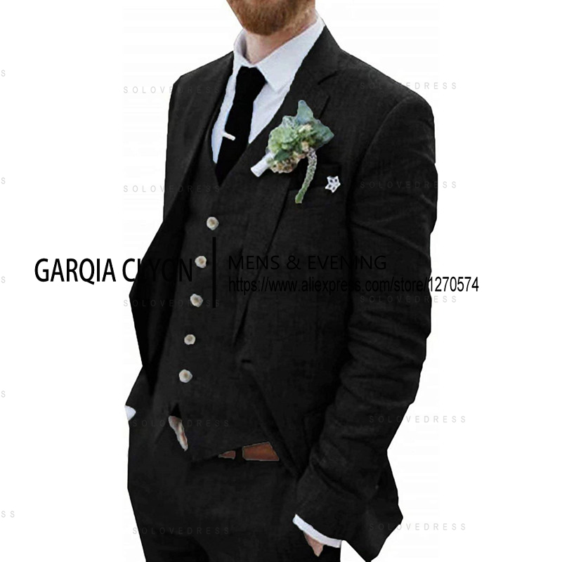 3 قطع الرجال الرجعية الكتان ال - مراجعة Men'S Formal Beach Wear وسعره