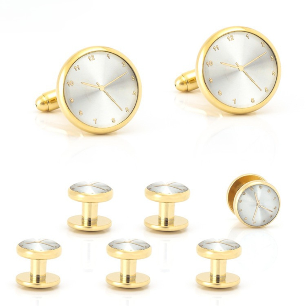 طقم أزرار أكمام ومشابك ياقة ذه - مراجعة Cufflinks Silver Set وسعره