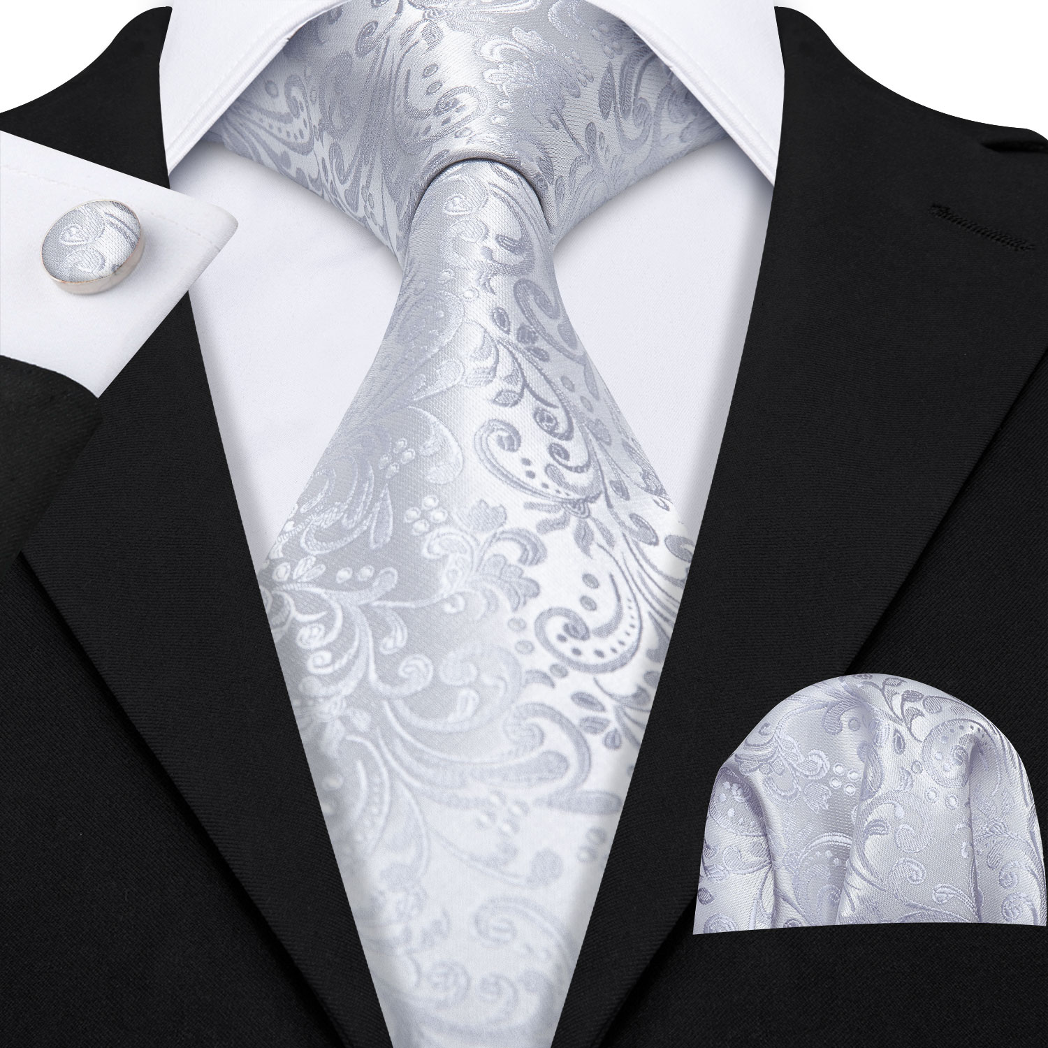 العلاقات المشمش الفضة البيضاء  - مراجعة Cufflinks Silver Set وسعره
