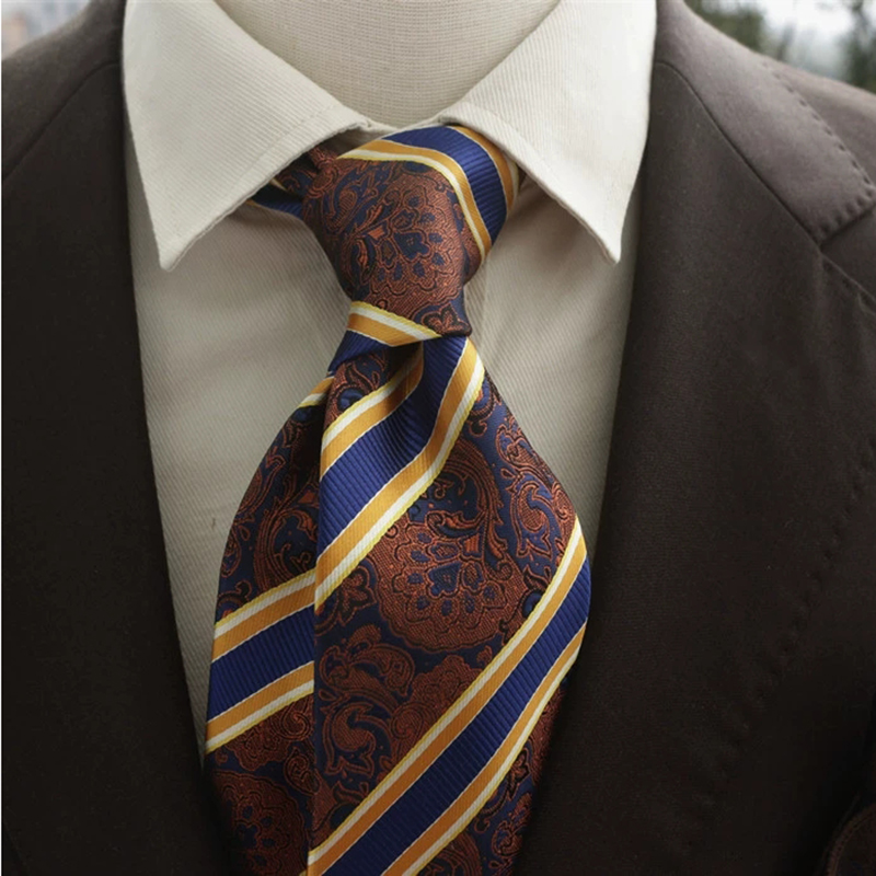 جديد عصري البحرية براون ربطات  - مراجعة Men Formal Wear With Tie وسعره