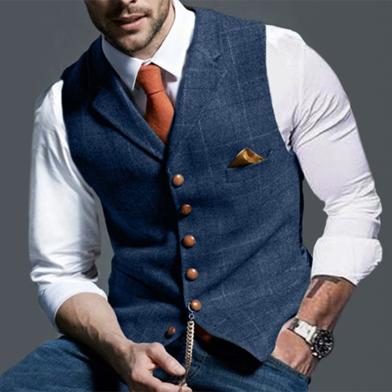 سترات رجالية عصرية ذات طية صدر - مراجعة Men Formal Wear Vest وسعره