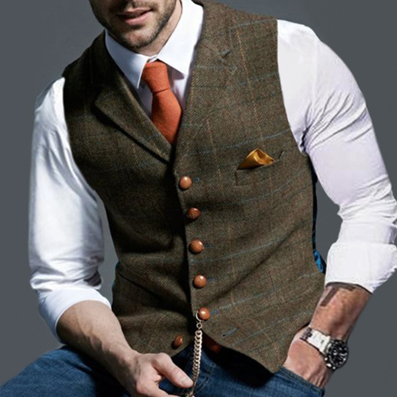 سترات رجالية عصرية ذات طية صدر - مراجعة Men Formal Wear Vest وسعره