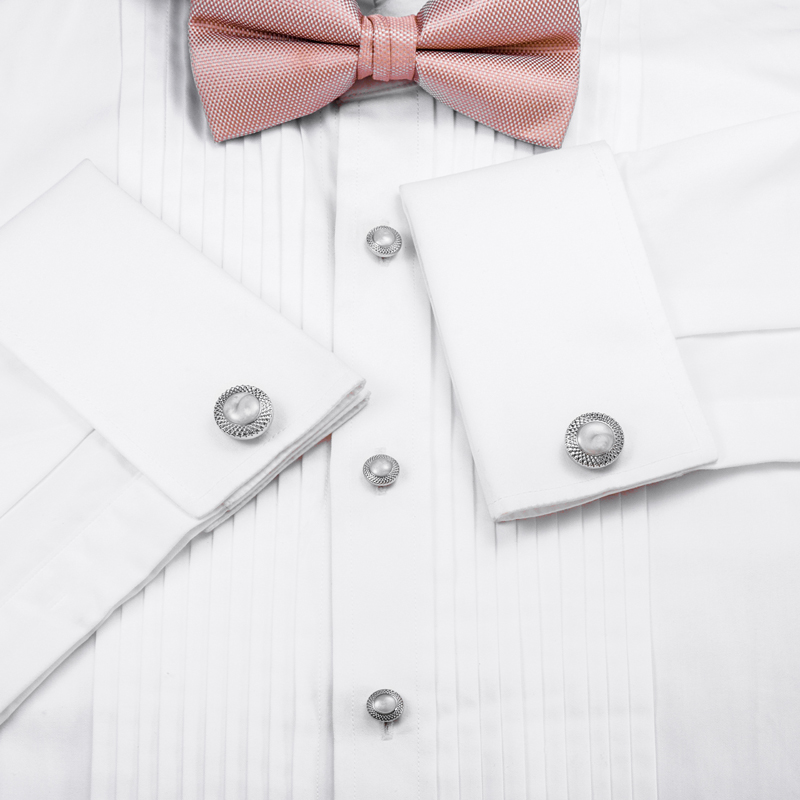 مجموعة أزرار أكمام وأزرار قمصا - مراجعة Cufflinks Silver Set وسعره