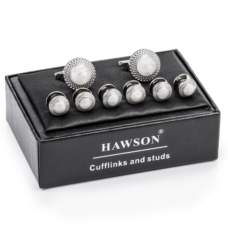 مجموعة أزرار أكمام وأزرار قمصا - مراجعة Cufflinks Silver Set وسعره