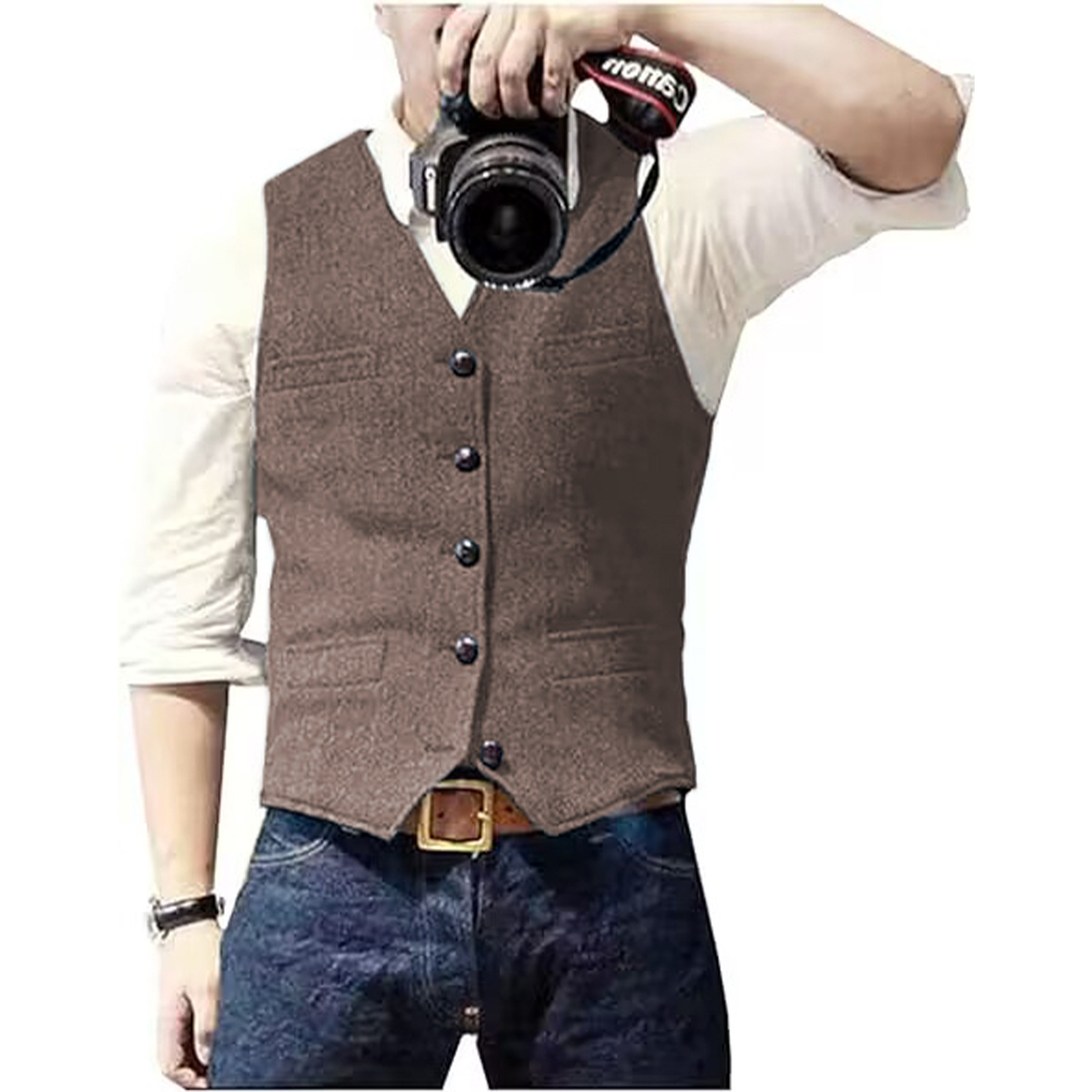 صدرية بدلة رجالية بياقة على شك - مراجعة Men Formal Wear Vest وسعره