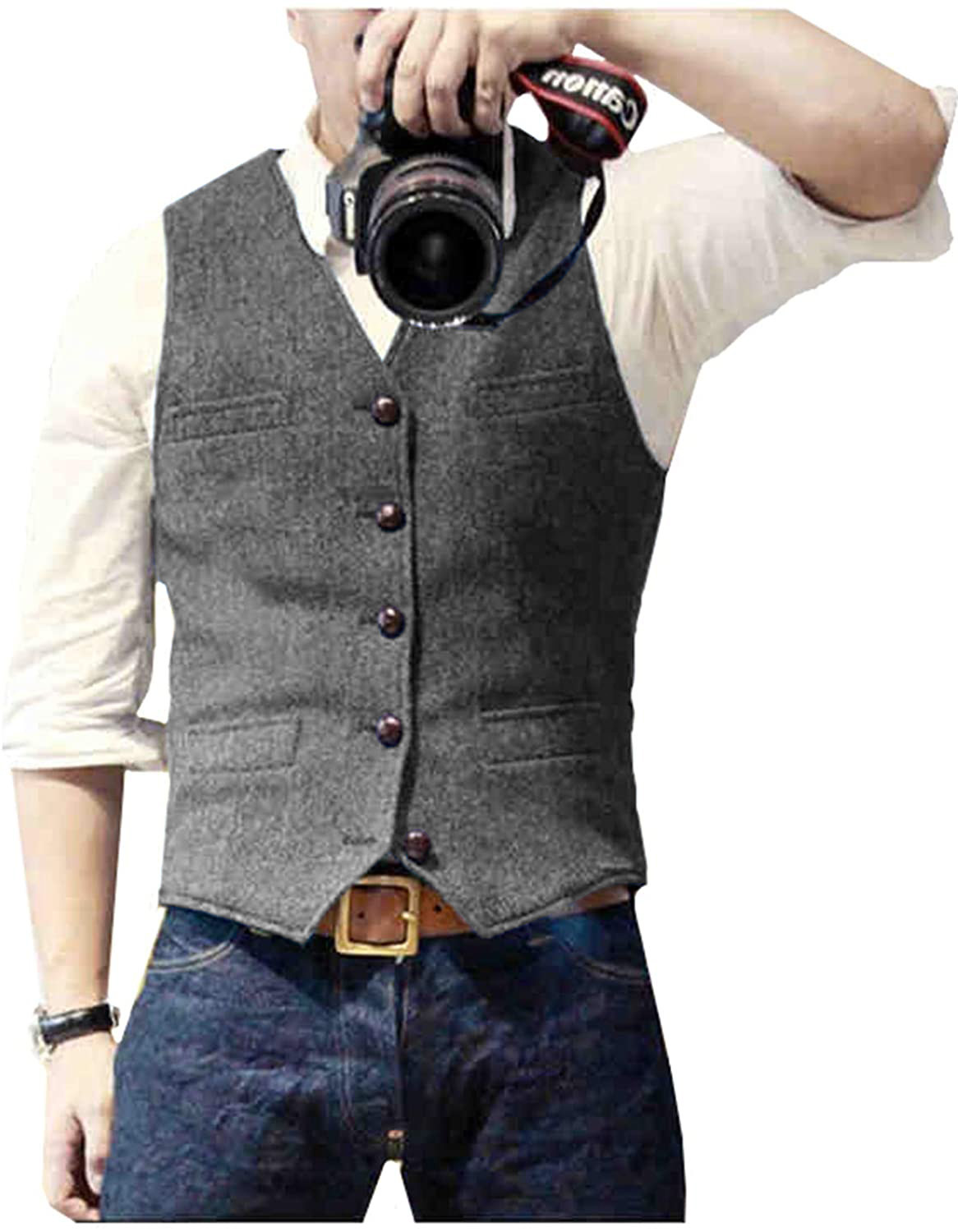 صدرية بدلة رجالية بياقة على شك - مراجعة Men Formal Wear Vest وسعره