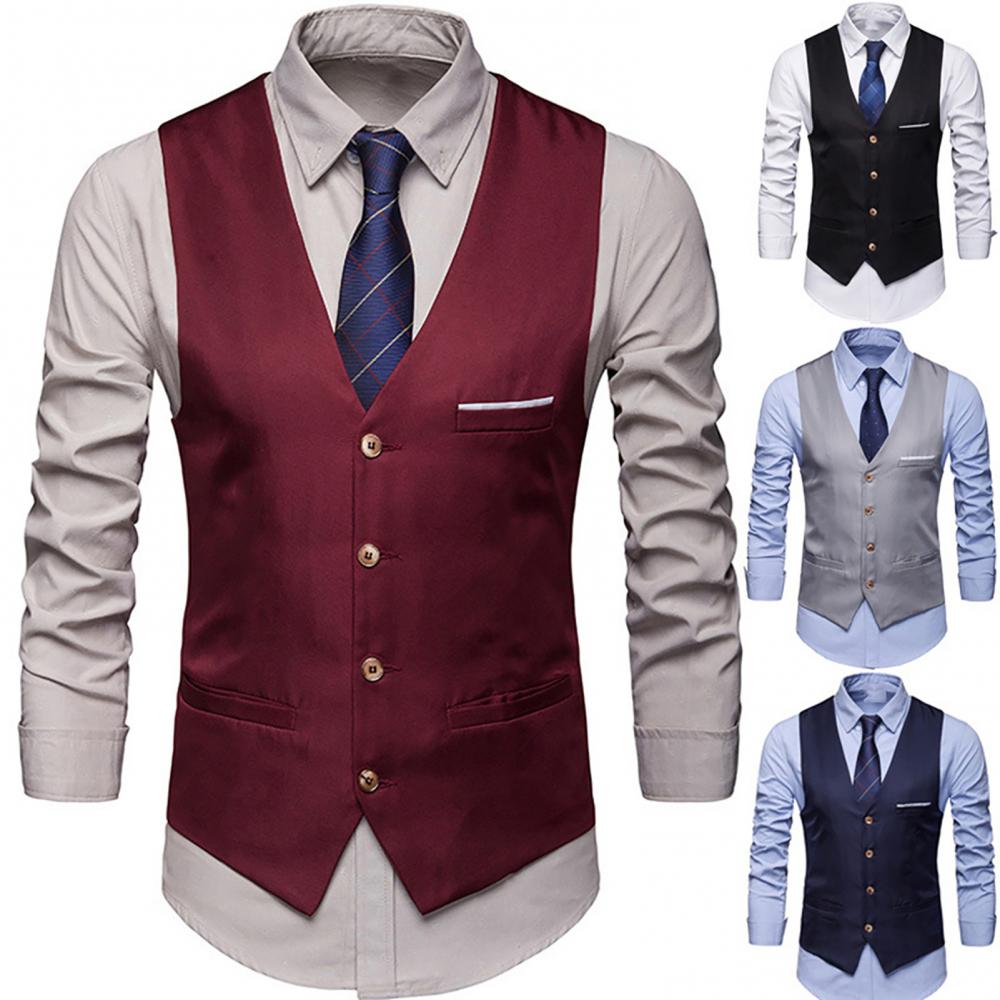 سترات رجالية بقصة ضيقة ، صدرية - مراجعة Men Formal Wear Vest وسعره
