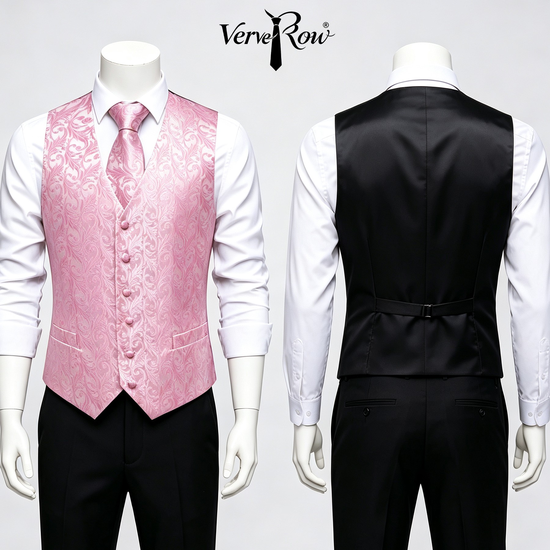 ربطة عنق وردية للرجال مع منديل - مراجعة Men Formal Wear With Tie وسعره